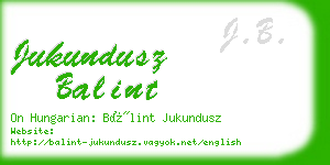 jukundusz balint business card